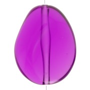 Cuenta plana irregular 25x20 mm en resina transparente - Violeta x1