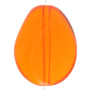 Cuenta plana irregular 25x20 mm en resina transparente - Naranja x1