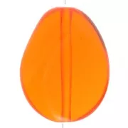 Cuenta plana irregular 25x20 mm en resina transparente - Naranja x1