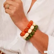 Cuentas de resina opaca 12x15 mm - Caqui x6