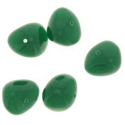 Cuentas tipo nugget de 12 x 15 mm de resina opaca - Verde esmeralda x6
