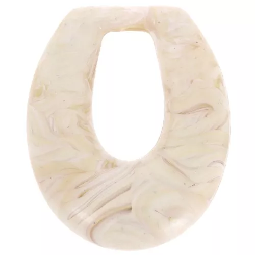 Colgante gota hueca de resina opaca 33x27 mm - Mármol beige x1