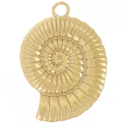 Colgante concha 30x22 mm - Acero inoxidable 304L Dorado x1