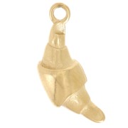 Colgante de media luna de 17x7 mm - Acero inoxidable 316L dorado x1