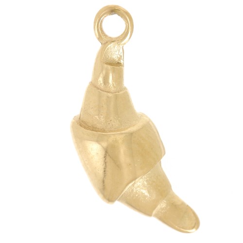 Colgante de media luna de 17x7 mm - Acero inoxidable 316L dorado x1