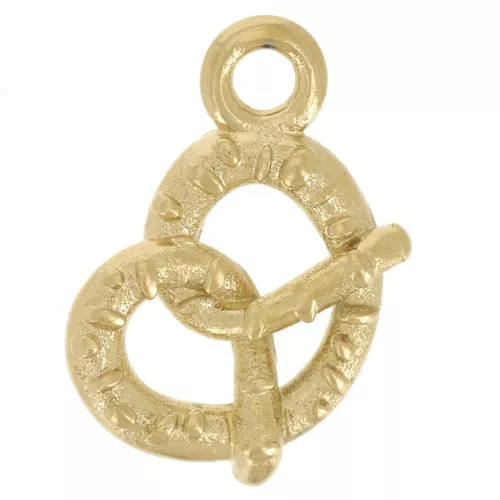 Colgante Pretzel 17x11 mm - Acero inoxidable 316L dorado x1