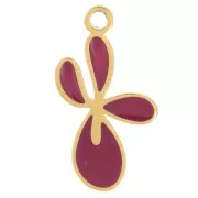 Morado - Colgante Flor de Lis 16x9 mm con resina epoxi - Acero inoxidable 316L dorado - Ciruela x1 Colgante Flor de Lis 16x9 mm con resina epoxi - Acero inoxidable 316L dorado - Ciruela x1