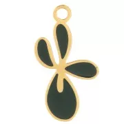 Verde - Dije Flor de Lis 16x9mm con resina epoxi - Acero inoxidable 316L dorado - Verde oscuro Dije Flor de Lis 16x9mm con resina epoxi - Acero inoxidable 316L dorado - Verde oscuro