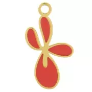 Rojo - Colgante Flor de Lis 16x9 mm con resina epoxi - Acero inoxidable 316L dorado - Rojo x1 Colgante Flor de Lis 16x9 mm con resina epoxi - Acero inoxidable 316L dorado - Rojo x1