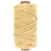Bobina de cordón de algodón para macramé de 3 mm - Calidad - Vainilla x50m