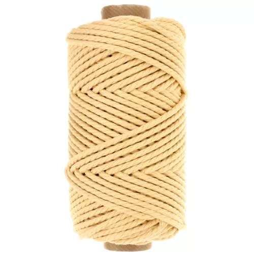 Bobina de cordón de algodón para macramé de 3 mm - Calidad - Vainilla x50m
