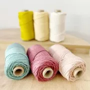 Bobina de cordón de algodón para macramé de 3 mm - Calidad - Vainilla x50m