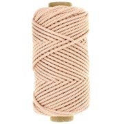 Bobina de cordón de macramé de algodón 3 mm - Calidad - Rosa pálido x50m