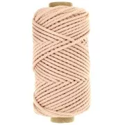 Bobina de cordón de macramé de algodón 3 mm - Calidad - Rosa pálido x50m