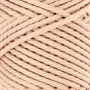 Bobina de cordón de macramé de algodón 3 mm - Calidad - Rosa pálido x50m