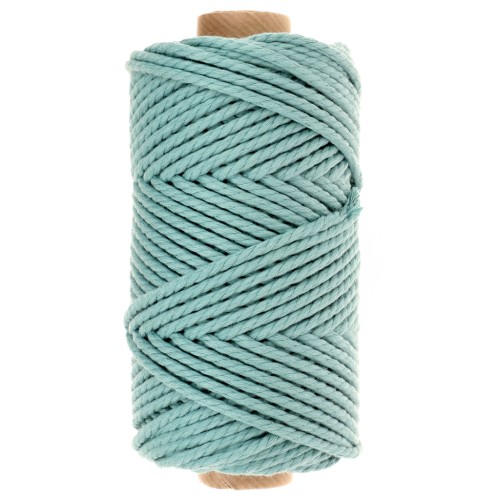Bobina de cordón de algodón para macramé de 3 mm - Calidad - Aqua marino x50m