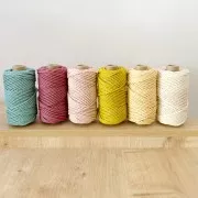 Bobina de cordón de macramé de algodón 3 mm - Calidad - Oliva x50m