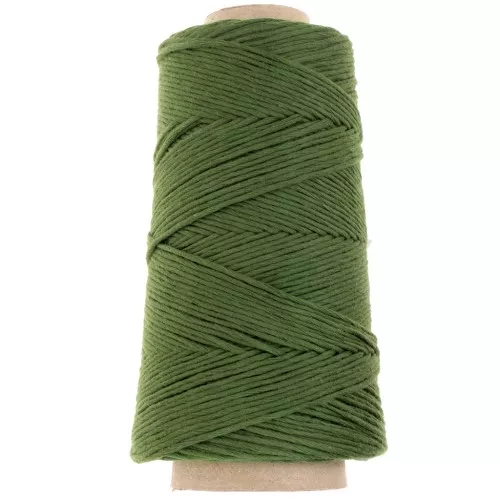 Algodón orgánico Detox XL peinado Verde Botella bobina de cordón de algodón para macramé x200m