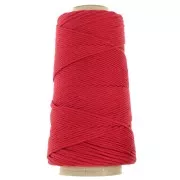 Bobina de cordón de macramé de algodón orgánico Detox XL peinado - Rojo x200m