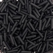 Slender bugles Miyuki 1.3x6 mm BGLS-401F - Black Mat x10g- Negro Mate x10g|raw }}