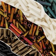 Slender bugles Miyuki 1.3x6 mm BGLS-401F - Black Mat x10g- Negro Mate x10g