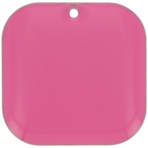 Lentejuela cuadrada redondeada de metal y resina epoxi 22 mm - Rosa caramelo x1