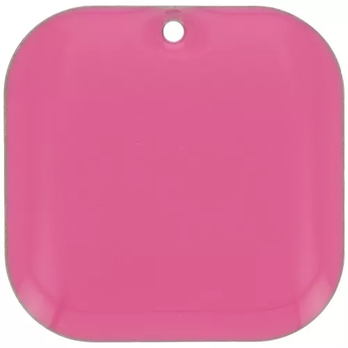 Lentejuela cuadrada redondeada de metal y resina epoxi 22 mm - Rosa caramelo x1