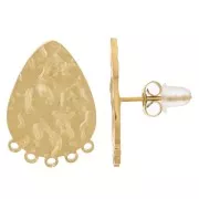 Pendientes martillados con 5 anillas 19x13 mm - Acero inoxidable 316L dorado x2