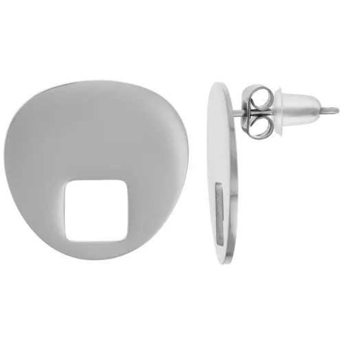 Pendientes de diseño de 18 mm - acero inoxidable 316L x2