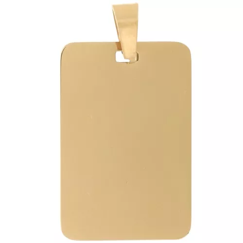 Colgante placa rectangular 30x20 mm - Acero inoxidable 316L dorado x1