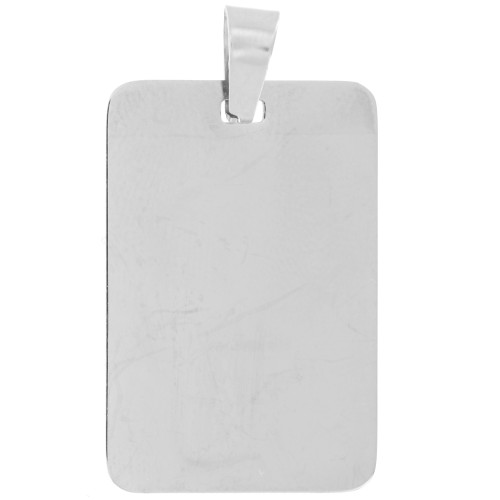 Colgante placa rectangular 30x20 mm - Acero inoxidable 316L x1
