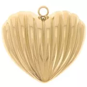 Colgante corazón curvo 27x28,5 mm - Acero inoxidable 304L Oro x1