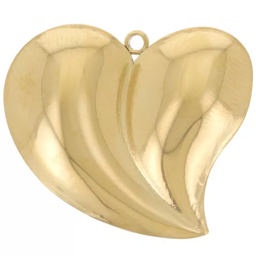 Colgante corazón curvo 21x24 mm - Acero inoxidable 304L Dorado x1