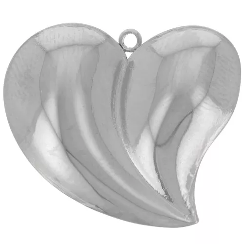 Colgante corazón curvo 21x24 mm - acero inoxidable 304L x1