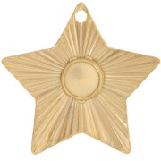 Colgante estrella plisado 27x28mm cabujón de 6mm Acero inoxidable dorado 304L x1|raw }}