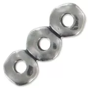 Separadores 3 filas rondelles 18x2.2 mm rodiado x5