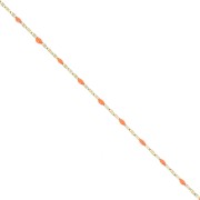 Malla fantasía y resina epoxi 2 mm cadena - Acero inoxidable 304 Dorado - Naranja x1m|raw }}
