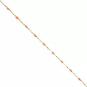 Malla fantasía y resina epoxi 2 mm cadena - Acero inoxidable 304 Dorado - Naranja x1m