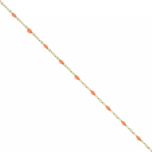 Malla fantasía y resina epoxi 2 mm cadena - Acero inoxidable 304 Dorado - Naranja x1m