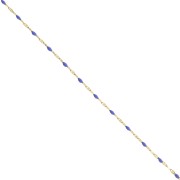 Cadena de malla fantasía y resina epoxi 2mm - Acero inoxidable 304 Dorado - Azul real x1m|raw }}