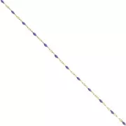 Cadena de malla fantasía y resina epoxi 2mm - Acero inoxidable 304 Dorado - Azul real x1m