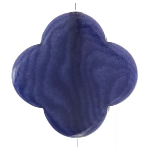 Cuenta de tagua - forma de trébol 14 mm - azul noche x1