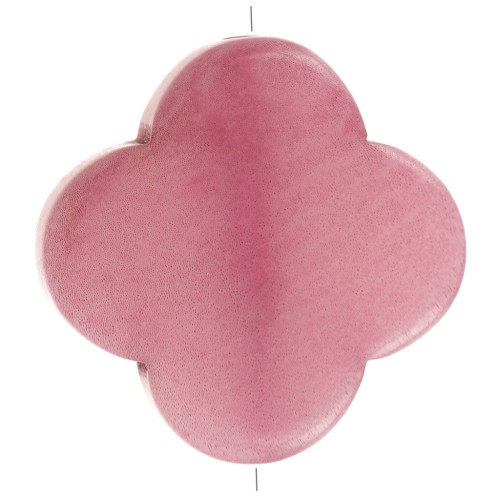 Cuenta de tagua - forma de trébol 14 mm - Rosa x1