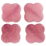 Cuenta de tagua - forma de trébol 14 mm - Rosa x1