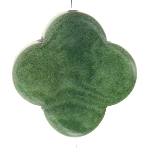 Cuenta de tagua - forma de trébol 14 mm - Verde x1