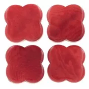 Cuenta de tagua - forma de trébol 14 mm - Rojo x1