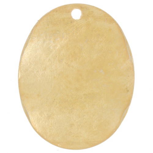 Colgante ovalado martillado irregular 20x16 mm - Dorado con oro fino satinado x1
