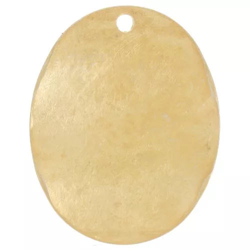 Colgante ovalado martillado irregular 20x16 mm - Dorado con oro fino satinado x1