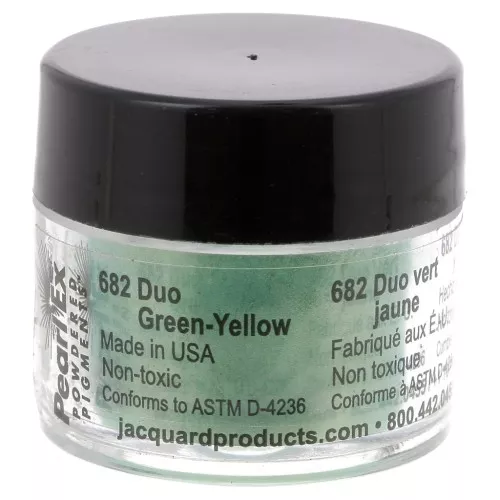 Pearl Ex polvo de mica para arcilla polimérica - Duo Verde - Amarillo n°682 x3g