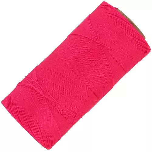 Bobina de hilo encerado Linhasita para micro macramé 0,35 mm - Rosa Fluo (328) x448m